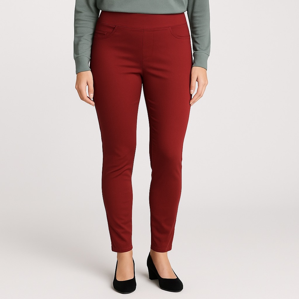 Nine West Heidi Pull-On Skinny Pants Red Size 12 | Comfortable Stretch Jeggings
